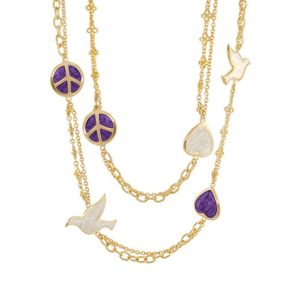 LAUREN G ADAMS Peace and Dove Long Necklace